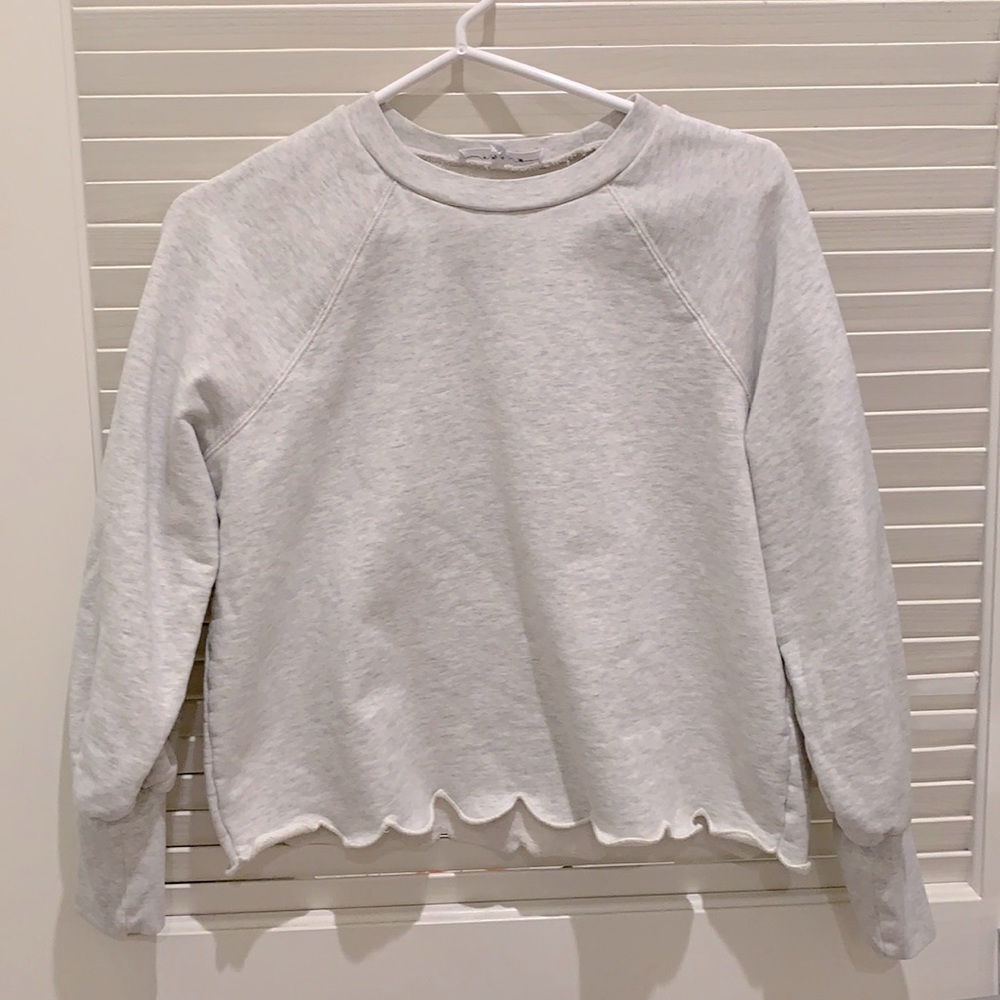 Frame Denim Scalloped Hem Sweatshirt